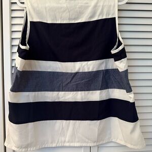 Ann Taylor Navy and White Striped Tank Top